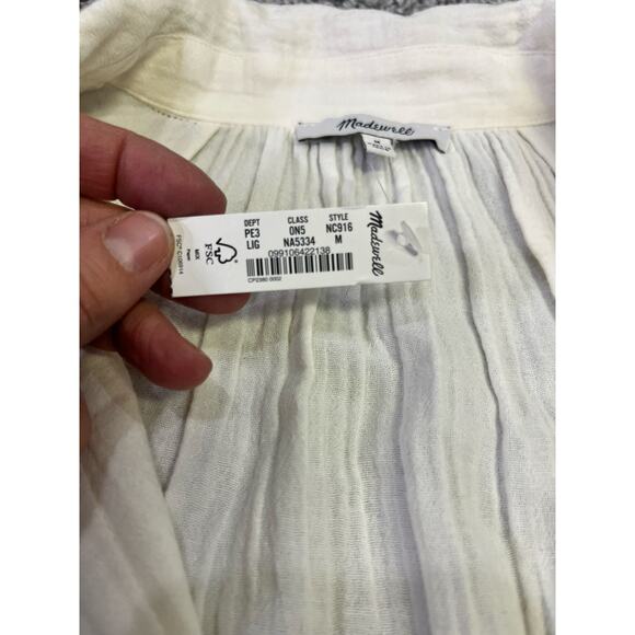Madewell Lightestspun Cover Up Maxi Shirtdress NWT M Cream Featherweight Relax - Picture 7 of 11